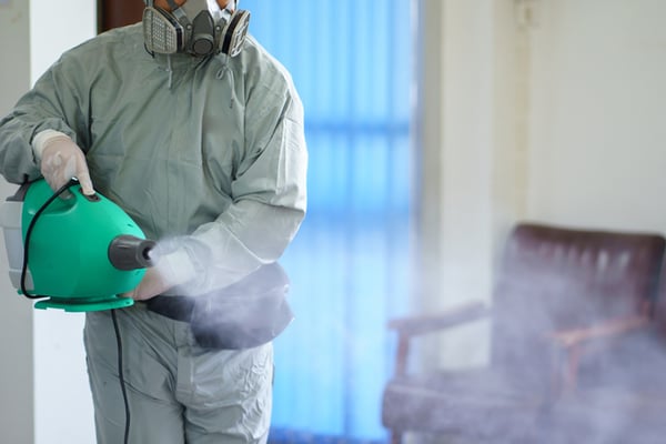 Professional virus disinfectant sprayings slow the spread of infection.