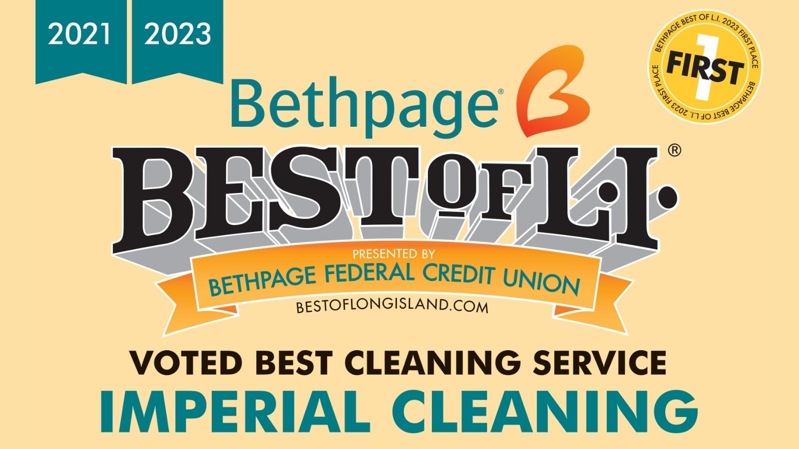 Imperial Cleaning won the Best of Long Island: Best Cleaning Service